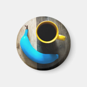 Imã Turquesa Banana e Mug de Café Amarelo - Pop
