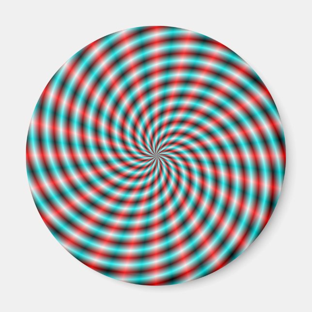 Imã Turquesa do Magnet e Raios Espirais Vermelhos (Frente)