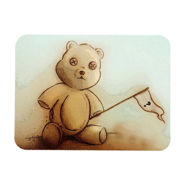 Ímã Turquesa e Crianças Laranja Teddy Bear Magnet (Horizontal)