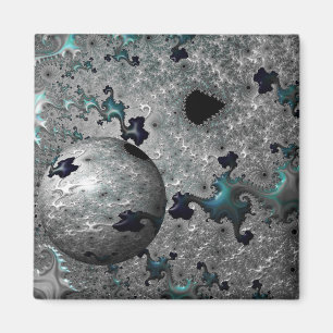 Imã Turquesa e Silver Mandelbrot com Esfera Magnet