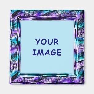 Imã Turquesa Moderna e Fronteira Faux Roxo