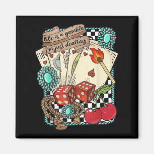 Imã Turquesa Retro Ocidental Velho Oeste Cowboy Cowgir