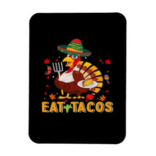 Ímã Turquia Come Tacos Engraçado Ação de Graças Mexica