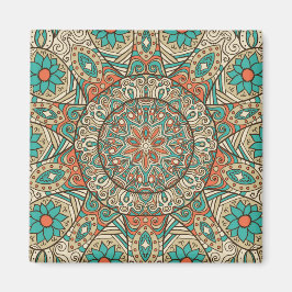 Imã Turquoise e Tan Floral Mandela