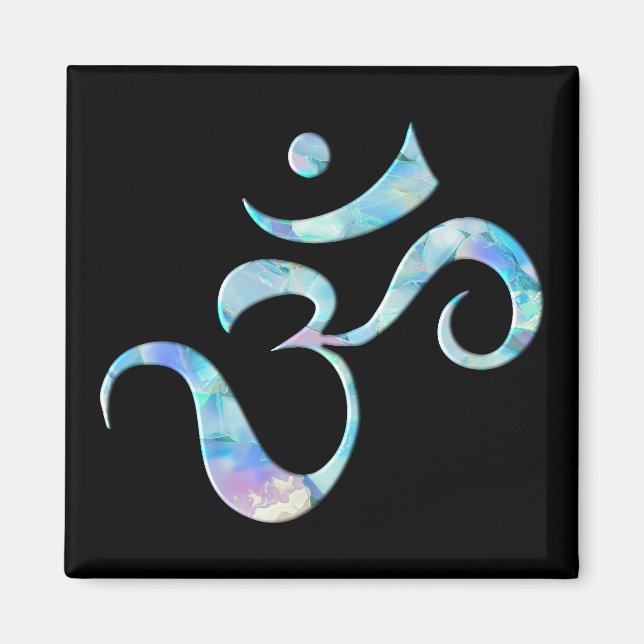 Imã Turquoise Marbled Om (Frente)