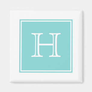 Imã Turquoise Square Monogram Magnet