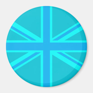 Imã Turquoise Union Jack British Flag Design