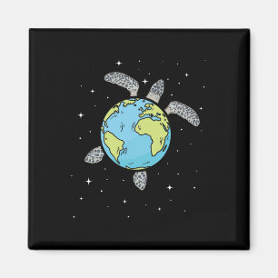 Imã Turtle Earth Sea Turtle Terra Day Turtle Planet