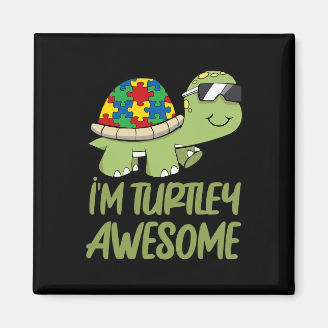 Imã Turtle Incrível Autismo Quebra-cabeça (Frente)
