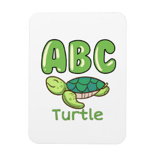 Ímã Turtle Lover Alphabet ABC - Letra Turtle