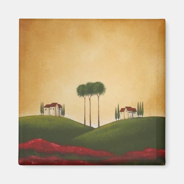 Imã Tuscan Villas e Poppies (Frente)