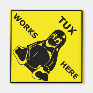 Imã Tux trabalha aqui