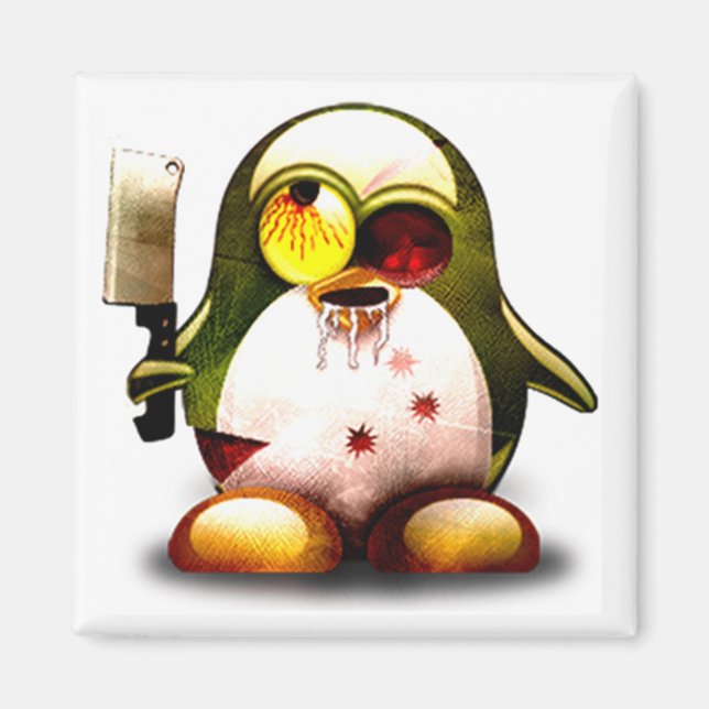 Imã Tux Zombie (Linux Tux) (Frente)