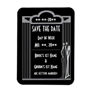 Ímã Tuxedo - Art Deco - Casamento Salve O Magnet Da Da