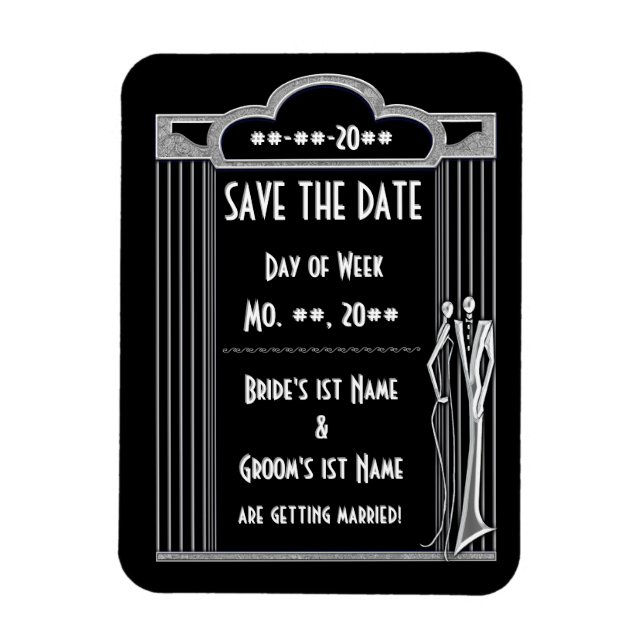 Ímã Tuxedo - Art Deco - Casamento Salve O Magnet Da Da (Vertical)