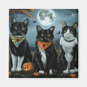 Imã Tuxedo Cat Halloween Spooky