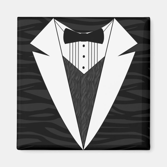 Imã Tuxedo preto/branco (Frente)