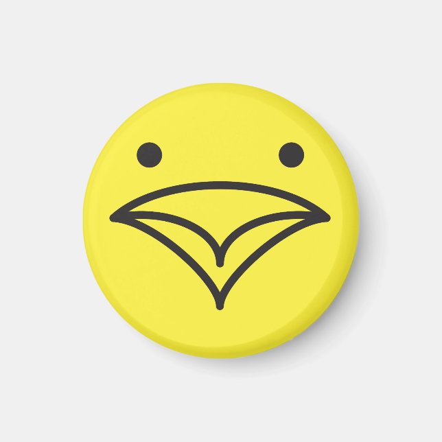 Imã Tweet Engraçado Rosto Amarelo Pequeno Engraçado (Frente)