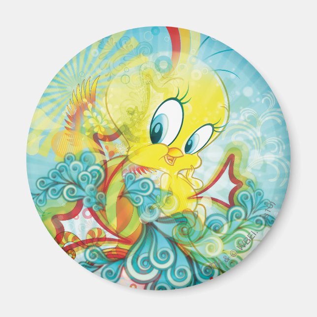 Imã TWEETY™ em onda azul (Frente)