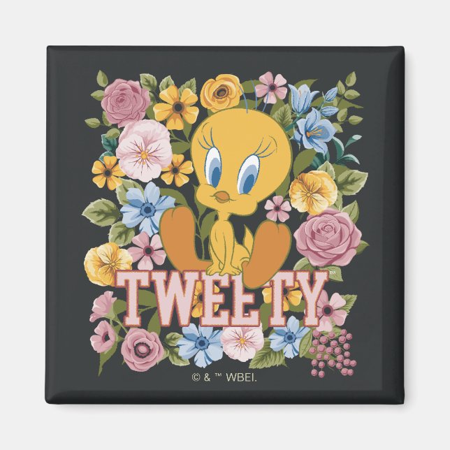 Imã TWEETY™ Floral Embroidery Graphic (Frente)