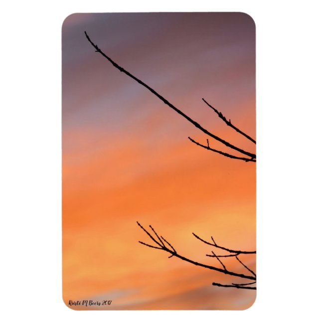 Ímã Twigs com Laranja, Vermelho, Púrpura Sunset (Vertical)