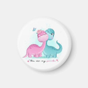 Imã Twin Aqua e Dinossauro Rosa