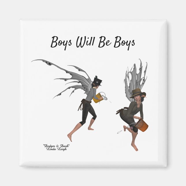 Imã Twin Boy Rain Faeries Magnet (Frente)