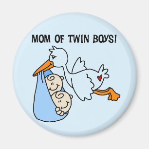 Imã Twin Boys, Camisetas e presentes da mamãe-Stork
