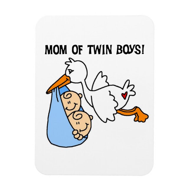 Ímã Twin Boys Mamãe Stork Gifts (Vertical)