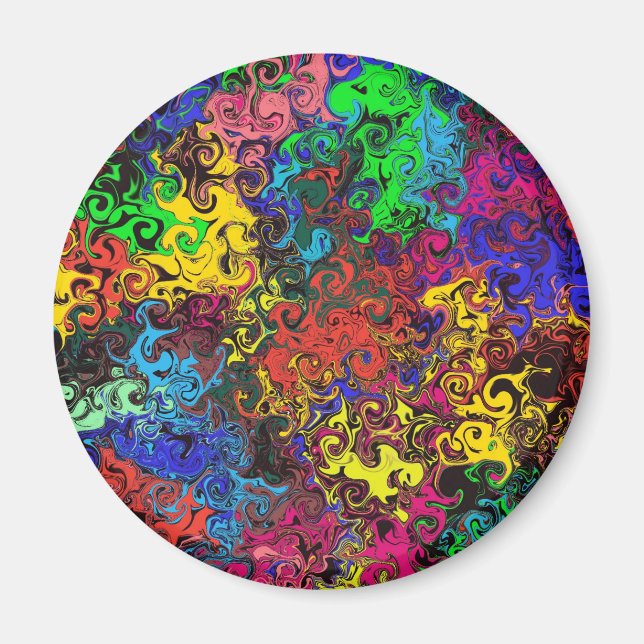 Imã Twirlers coloridos abstrato / (Frente)