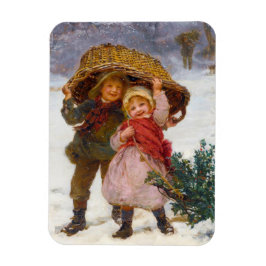 Ímã Two children in the snow by Frederick Morgan