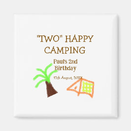 Imã Two happy camping 2nd birthday tree camp kids