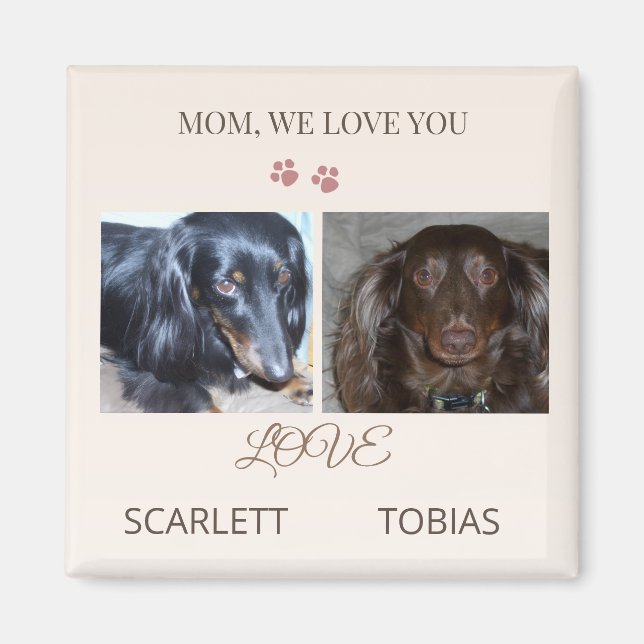Imã Two Paws Leave Love on Mom's Day (Frente)