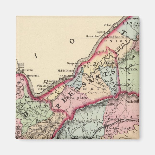 Imã Tyler, Ritchie, Pleasants, Wood, condados Wirt (Frente)