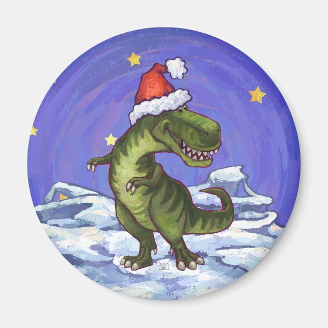 Imã Tyrannosaurus Christmas (Frente)