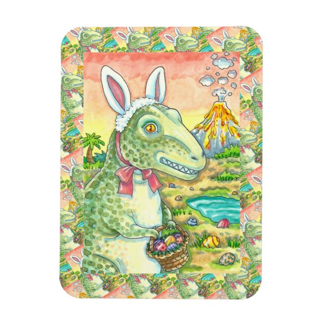 ÍMÃ TYRANNOSAURUS, CUTE T-REX, LESTE BUNNY DINO (Vertical)
