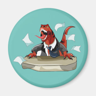 Imã Tyrannosaurus Rex Boss Sentado Em Uma Mesa.