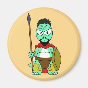 Imã Tyrannosaurus Rex Vestido Como Leonidas.