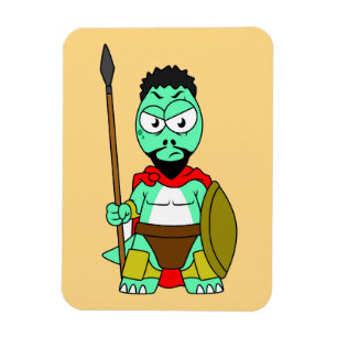 Ímã Tyrannosaurus Rex Vestido Como Leonidas.