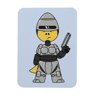 Ímã Tyrannosaurus Rex Vestido Como Robocop.