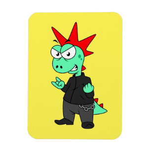Ímã Tyrannosaurus Rex Vestido Como Um Punk.
