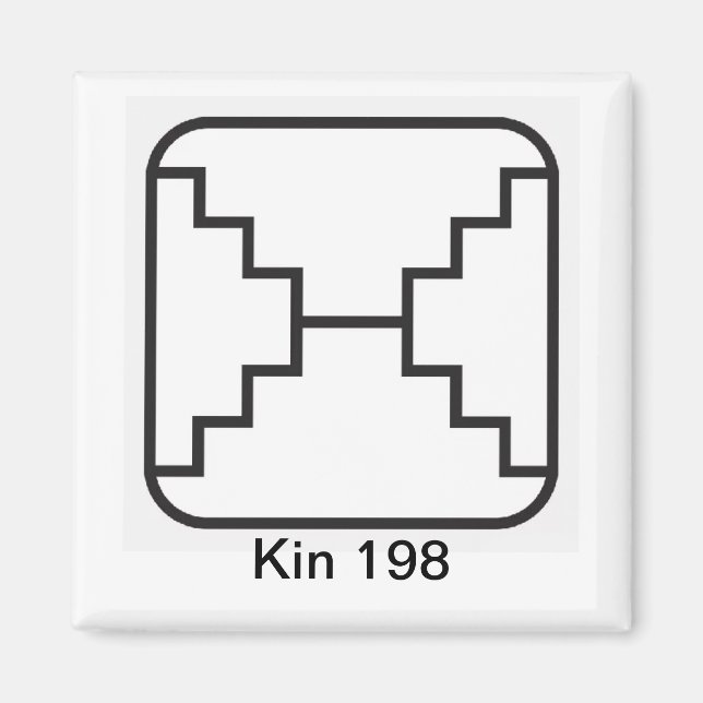 Imã Tzolkin Espelho Branco Kin 198 (Frente)