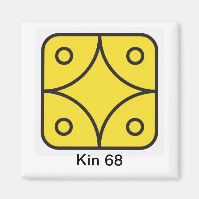 Imã Tzolkin Estrela Amarela Kin 68 (Frente)