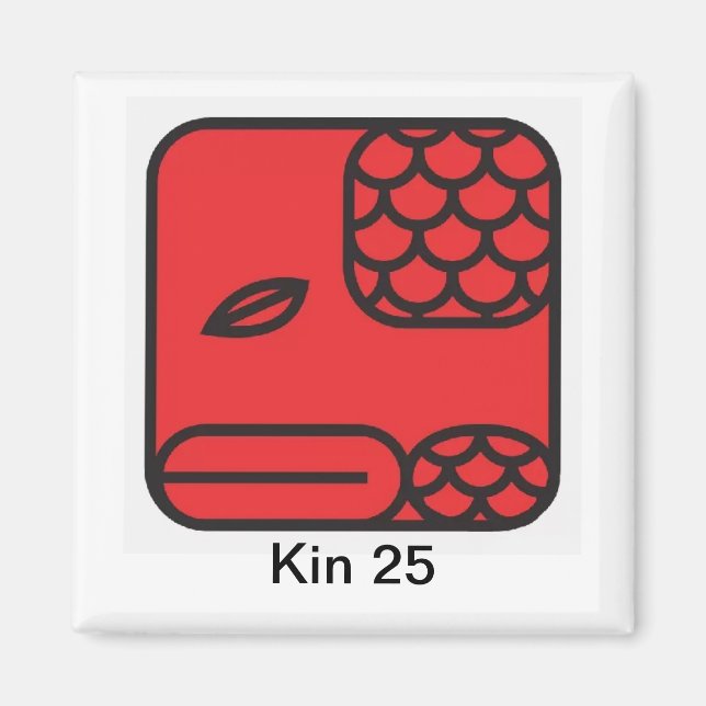 Imã Tzolkin Serpente Vermelha Kin 25 (Frente)