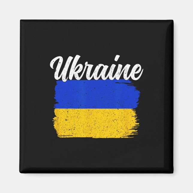Imã Ucrânia Apoiar Bandeira da Ucrânia Liberdade Solid (Frente)