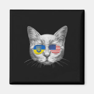 Imã Ucrânia Bandeira EUA Raízes Gato Ucraniano America