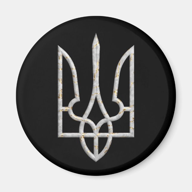 Imã Ucrânia Trident Gyrfalcon Crest marble gold (Frente)