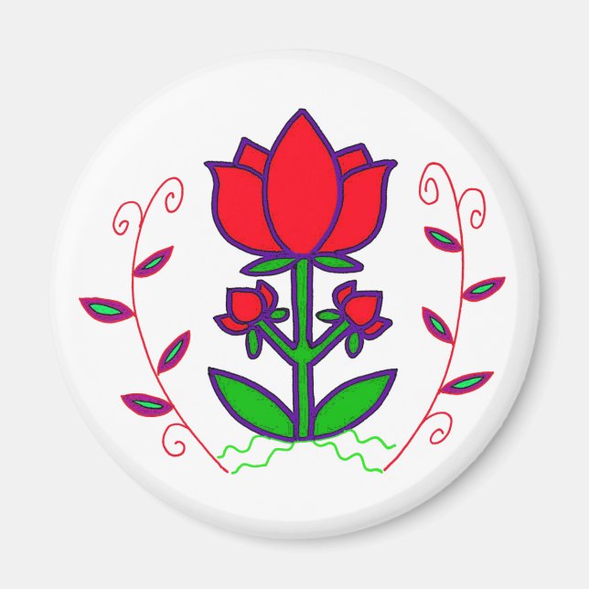 Imã Ucraniano Folk Art Motif - Árvore da Vida (Frente)