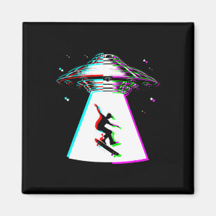 Imã Ufo Patinador Engraçado Abdução Alienígena Vap