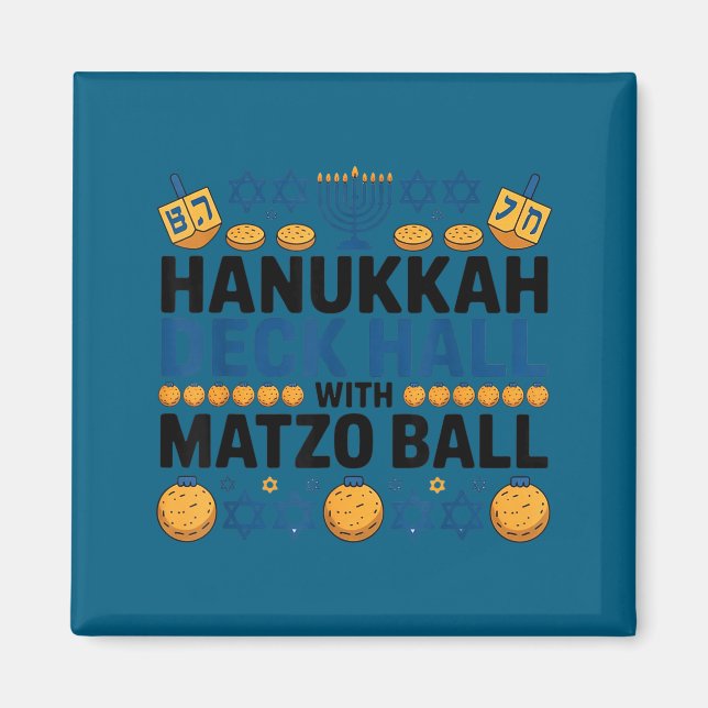 Imã Ugly Hanukkah Deck Hall With Matzo Ball Chanukah  (Frente)